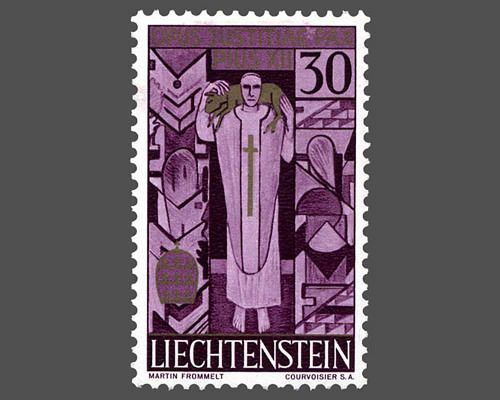 Mourning stamp for Pope Pius Xll.