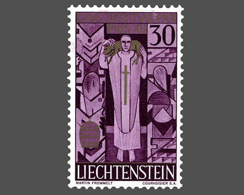 Mourning stamp for Pope Pius Xll.