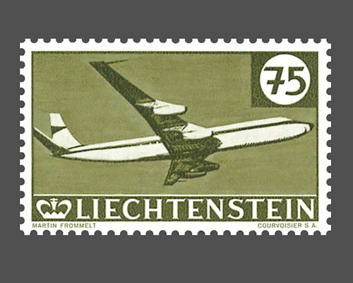 30 Years Flugpostmarken in Liechtenstein