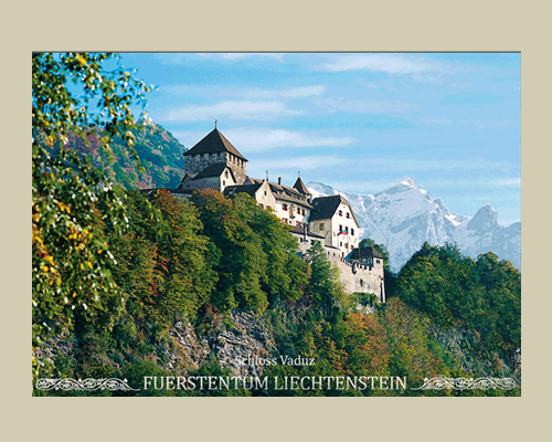 Bildpostkarte: Schloss Vaduz in den vier