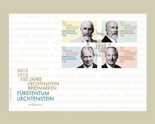 100 Jahre Liechtenstein Briefmarken