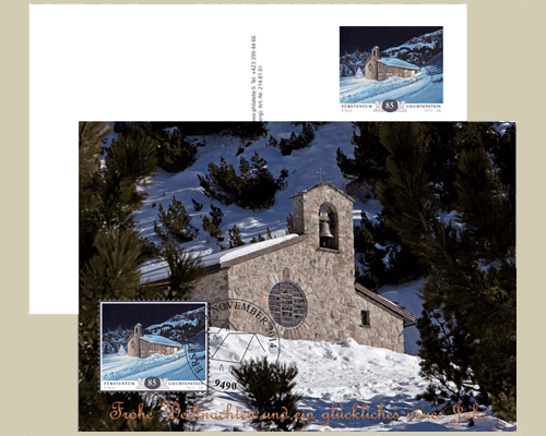 Bildpostkarte: Weihnachten - Bergkapelle