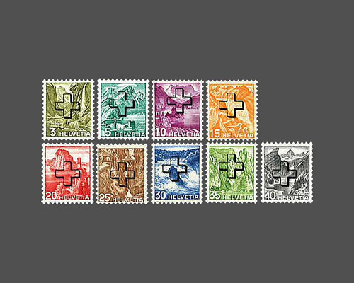 Landschaftsbilder mit Aufdruck eines Kre