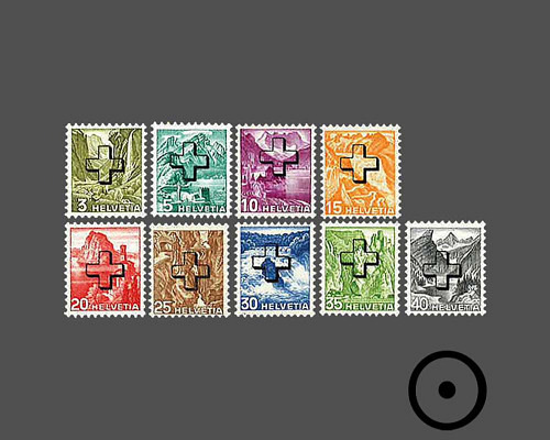 Landschaftsbilder mit Aufdruck eines Kre