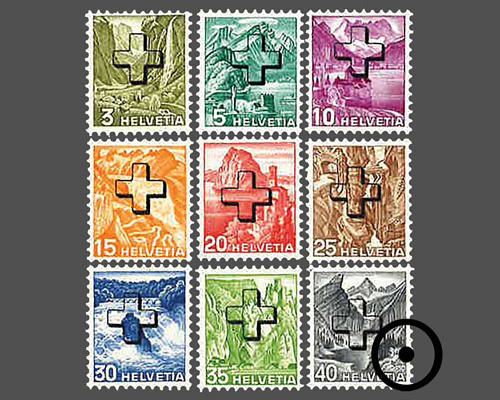 Landschaftsbilder mit Aufdruck eines Kre