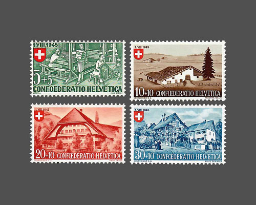 Pro Patria Berufe und Schweizer Häuser