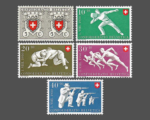 Pro Patria 100 Jahre Eidg. Post und Spor