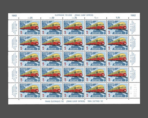 Werbe- und Gedenkmarken "Schweizer TEE-Z