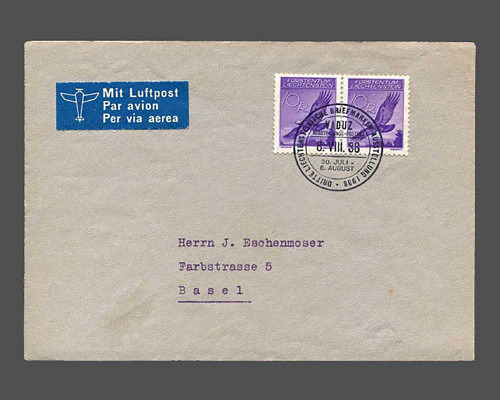 Mi.Nr. 143 y, 10 Rp. Flugpost geriffelte