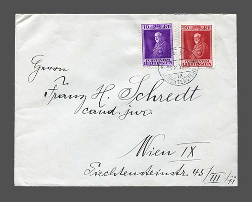 1933 auf portogerechtem Brief nach Wien,