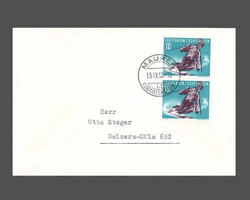 Abart "Ciechtenstein" auf Brief, Sport: