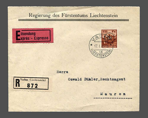 1.20 Fr. Ausgabe 1933 auf R-E-Regierungs