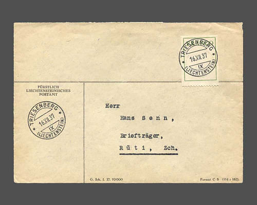 Auflage 1927/33 auf Postamts-Brief, Stem