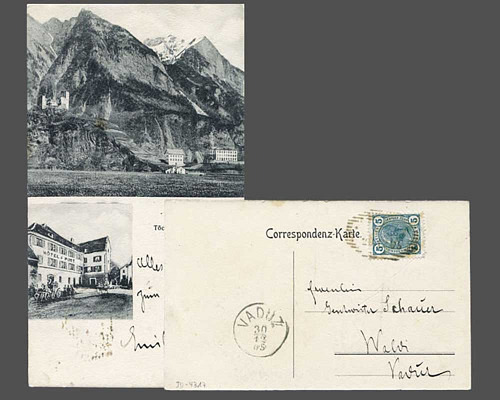 Ansichtskarte Balzers in 2 Bildern, Kart