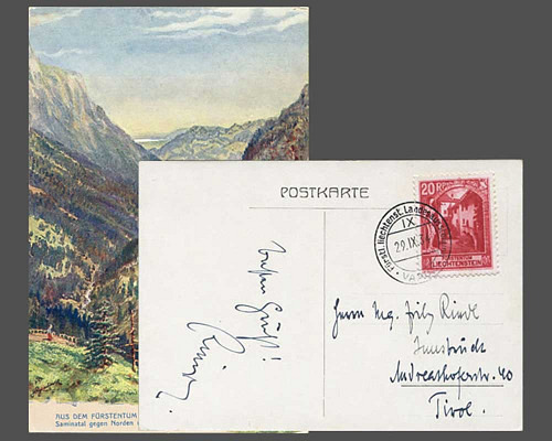 Farbige Künstler-Ansichtskarte Saimnatal