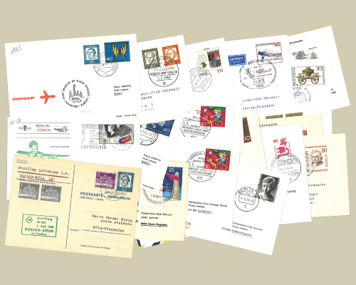 20 verschiedene Belege Erstflüge