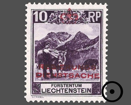 Definitive stamps 1930 with coloured imp