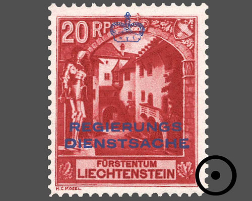 Definitive stamps 1930 with coloured imp