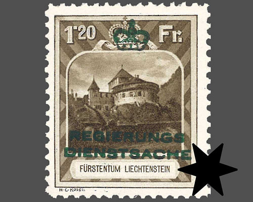 Definitive stamps 1930 with coloured imp