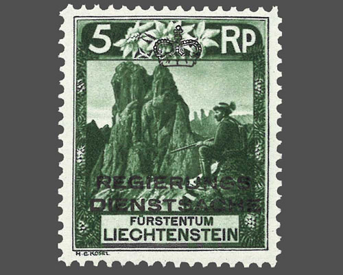 Definitive stamps 1930 with coloured imp