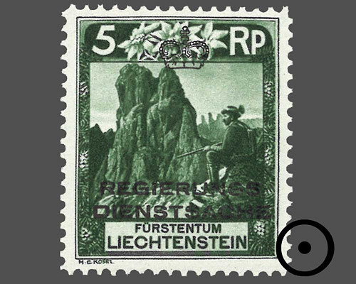 Definitive stamps 1930 with coloured imp