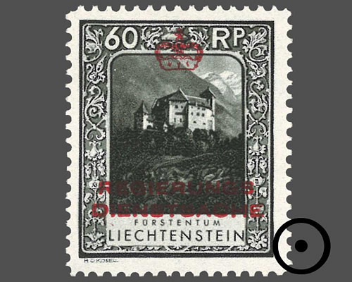 Definitive stamps 1930 with coloured imp