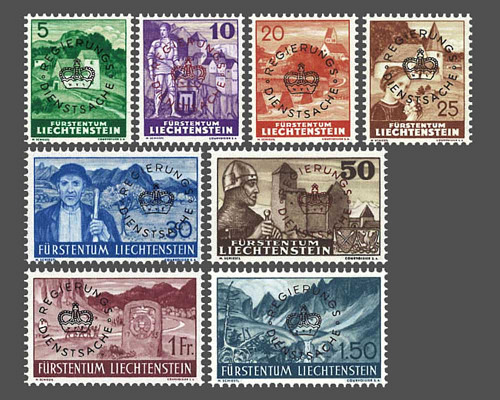 Definitive stamps 1937/1938 with circula