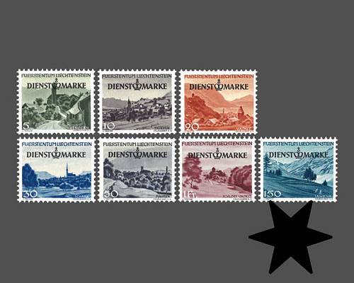 Freimarken 1944 mit Aufdruck "DIENSTMARK