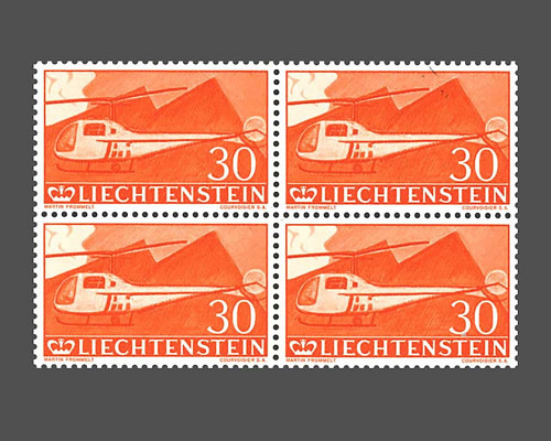 30 Years Flugpostmarken in Liechtenstein