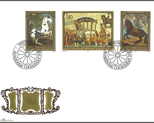 Gemälde - Goldener Wagen, Pferde