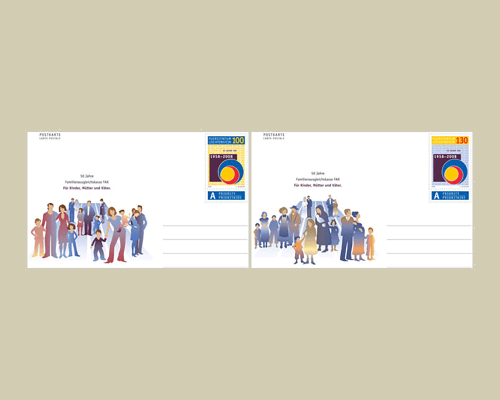 Postkarte: 50 Jahre Familien- und Ausgle