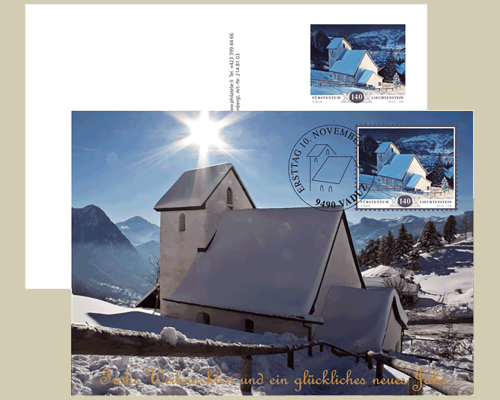 Bildpostkarte: Weihnachten - Bergkapelle