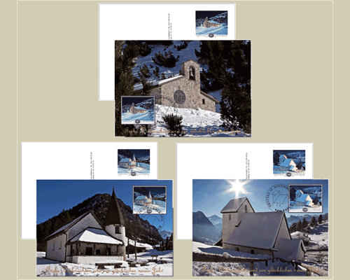 Bildpostkarte: Weihnachten - Bergkapelle
