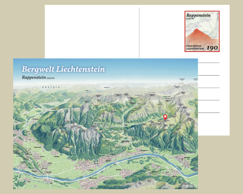 Carte postale: Les montagnes du Liechten