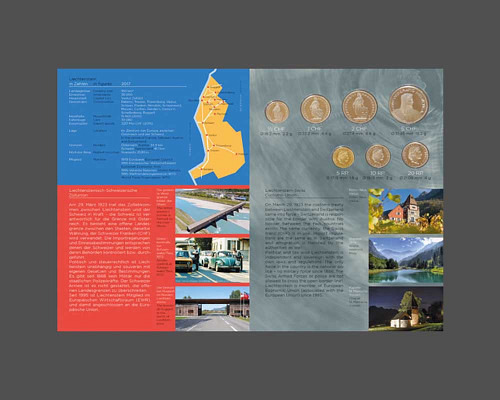 Liechtenstein - mint-set 5, 2, 1, Fr., 5