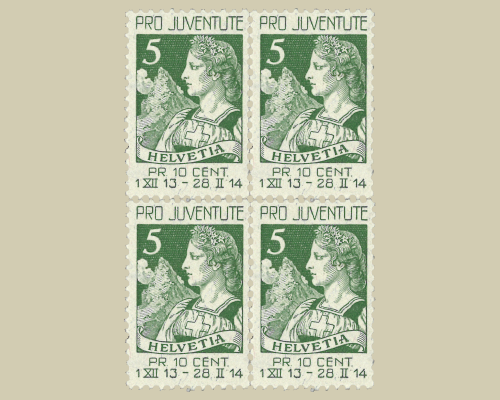 Pro Juventute - Helvetia mit Matterhorn