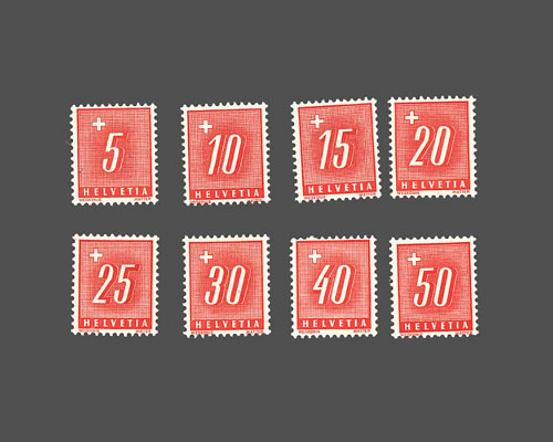 Portomarken "Ziffer und Kreuz"