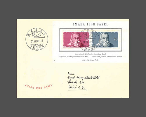 Gedenkblock zur Internationalen Briefmar