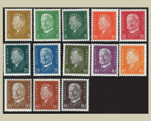 Def. stamps Presidents of the Reich