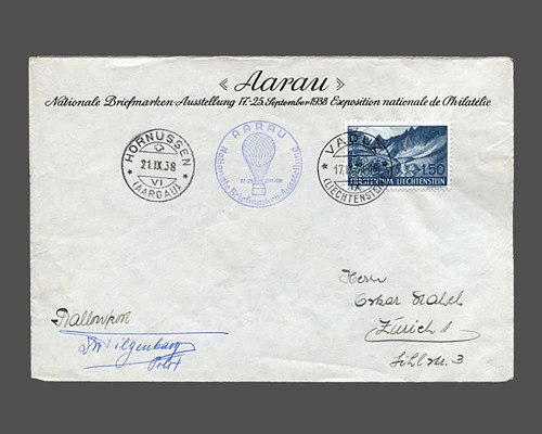 CHF 1.50 Freimarke 1938, Stempel Vaduz a