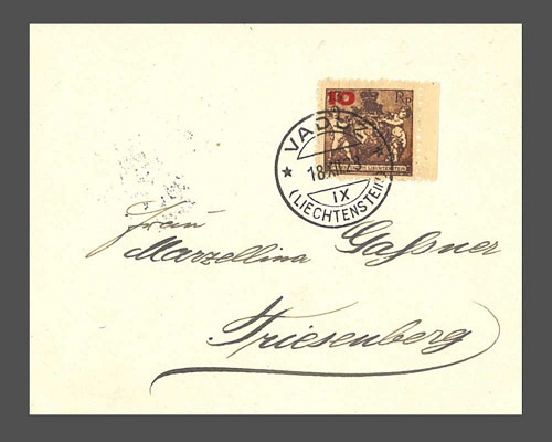 Mi.Nr. 62 B, Provisorium 10 auf 13 Rp. Z