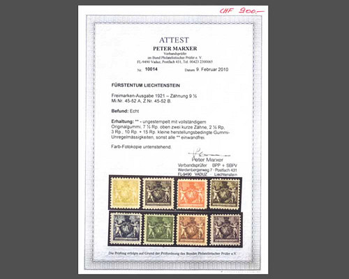 Freimarken 1921 **, Mi.Nr. 45-52 A, Z.Nr