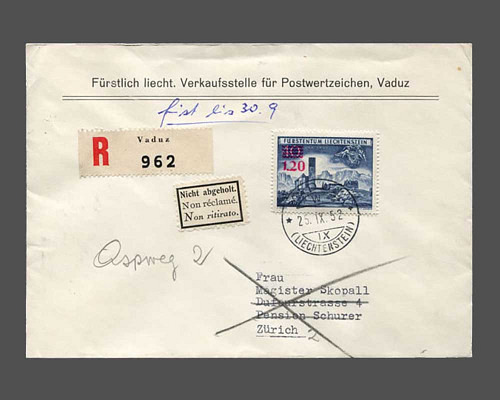 Provisorium 1.20 Fr. auf CHF 0.40 1952 a