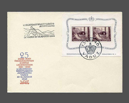 Postkutschen-Block 1946 auf Sonderumschl