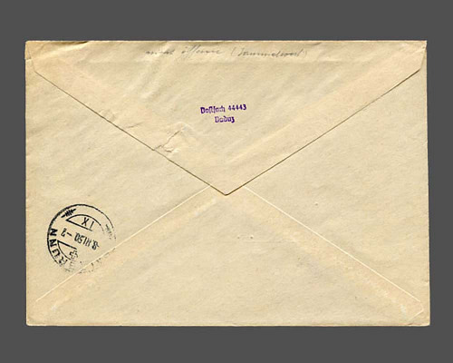 Jagd 1950 auf R-Brief mit ersttags-Stemp