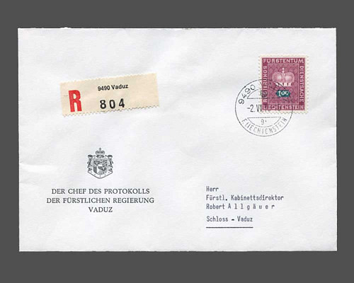 Mi.Nr. 54, CHF 1.00 .00 .00 auf portogre