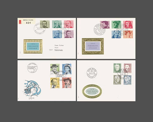 4 Ersttagsbriefe der Jahre 1969/1971/197