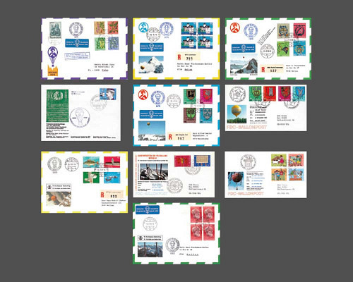 Schweizer Ballonpost - 10 verschiedene B